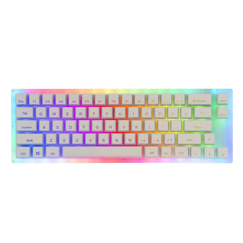 Womier K-66A Mechanical White RGB Keyboard - Brown Switch - لوحة مفاتيح